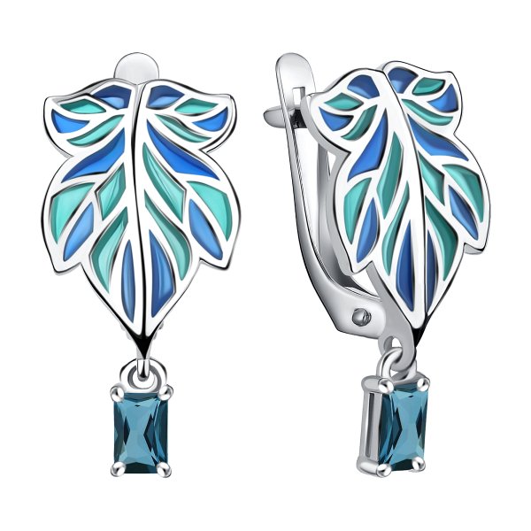 Серьги Talant - Серебро 925, Фианит, Эмаль (арт. 14-79-000Л-17127)