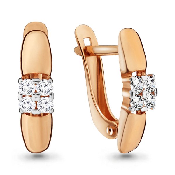 Серьги Аквамарин - Золото 585, Фианит (арт. 46116.1)