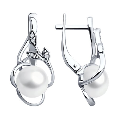 Серьги SOKOLOV - Серебро 925, Жемчуг культивированный, Фианит (арт. 92022999)