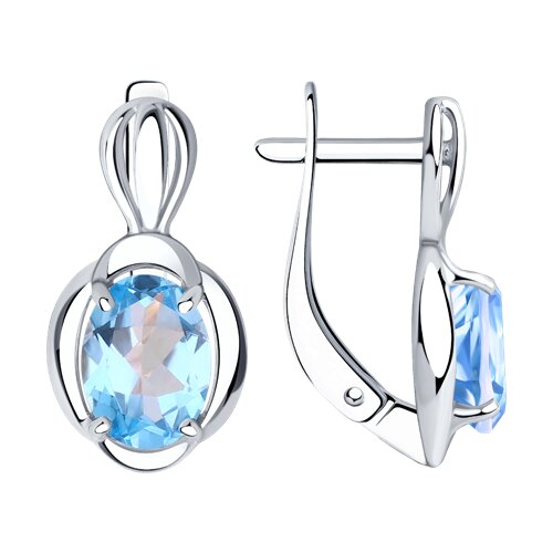 Серьги Diamant - Серебро 925, Топаз (арт. 94-320-00604-1)