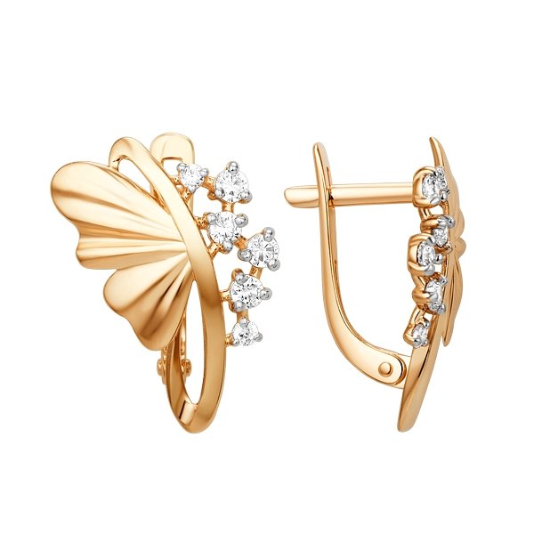 Серьги ЮФ Династия - Золото 375, Фианит (арт. 016722-5102)