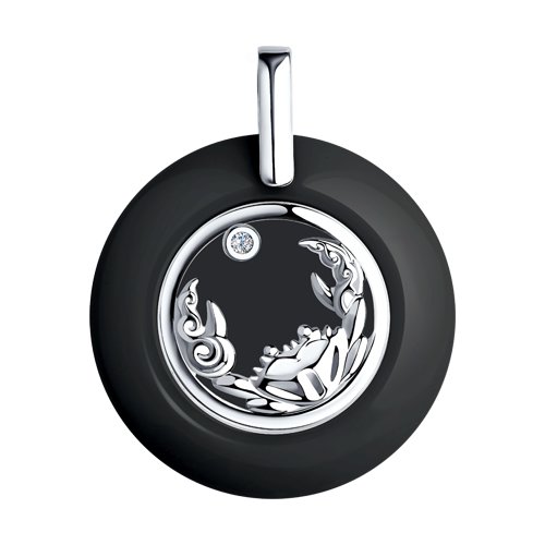 Подвеска Diamant - Серебро 925, Керамика, Фианит (арт. 94-130-01253-1)