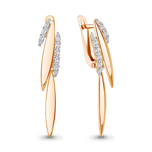 Серьги Аквамарин - Золото 375, Фианит (арт. 49772А.8)