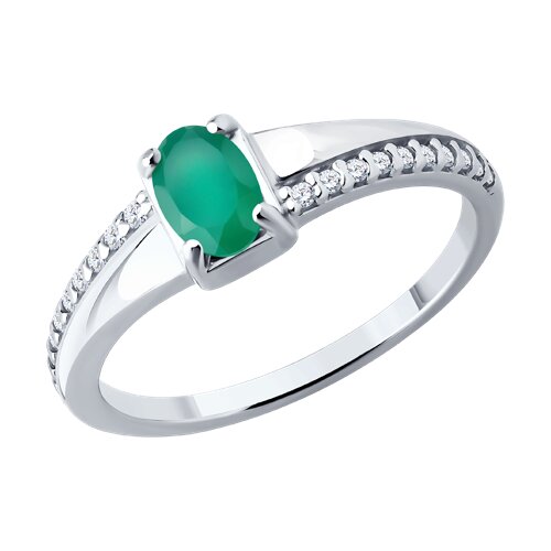 Кольцо SOKOLOV - Серебро 925, Агат, Фианит (арт. 92014831)