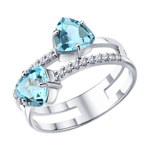 Кольцо SOKOLOV - Серебро 925, Топаз, Фианит (арт. 92011885)