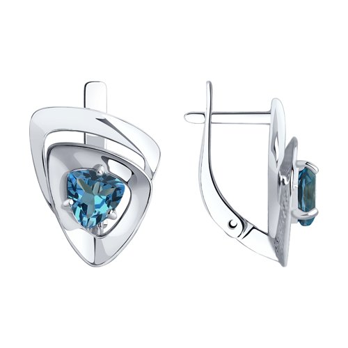 Серьги SOKOLOV - Серебро 925, Топаз лондон (арт. 92022355)