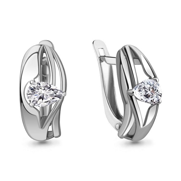 Серьги Аквамарин - Серебро 925, Фианит (арт. 49309.5)