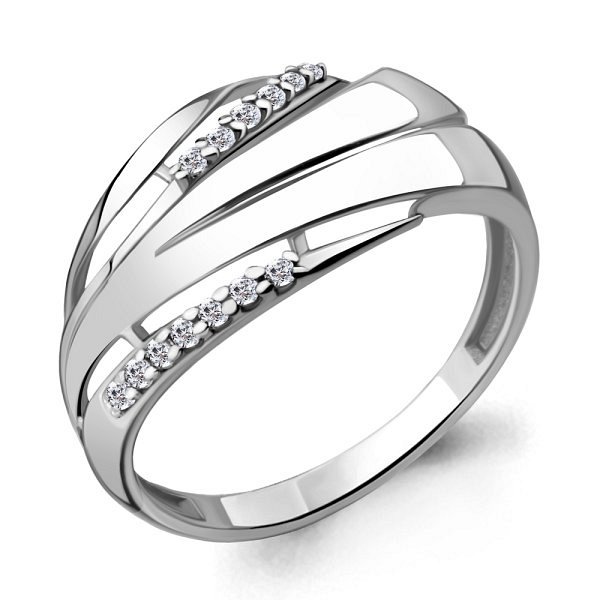 Кольцо Аквамарин - Серебро 925, Фианит (арт. 64687А.5)