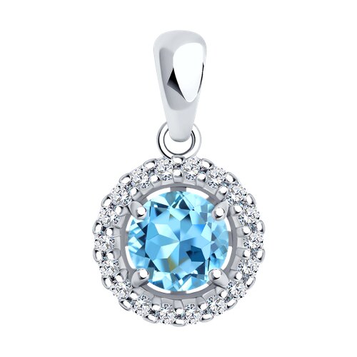 Подвеска SOKOLOV - Серебро 925, Топаз, Фианит (арт. 92030756)