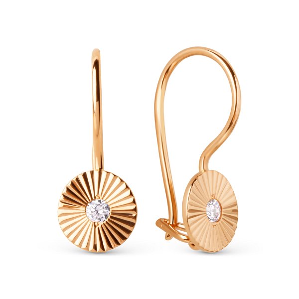 Серьги ЮФ Династия - Золото 585, Фианит (арт. 015582-1110)