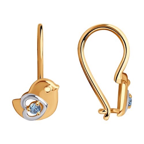 Серьги SOKOLOV - Золото 585, Фианит (арт. 0200007)