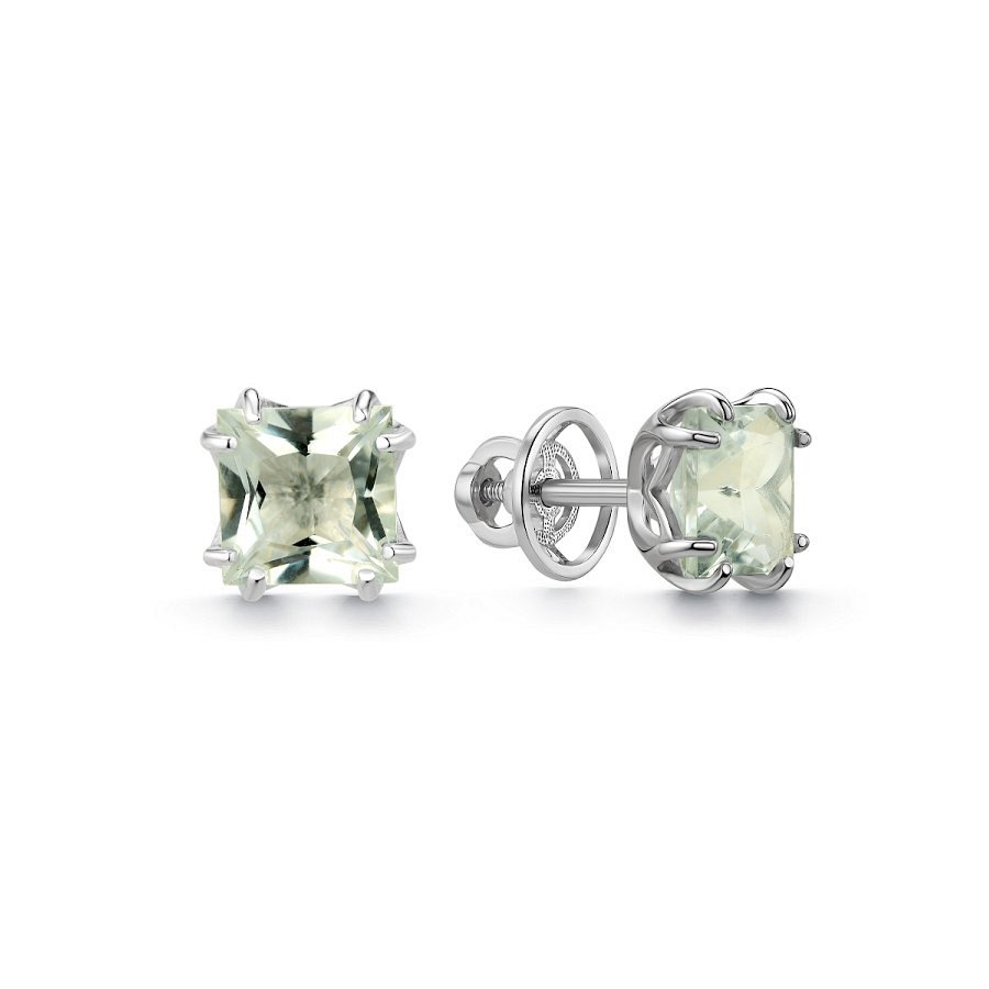 Серьги Дар - Серебро 925, Празиолит (арт. С-5262рс412)