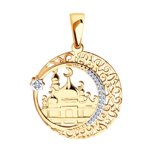 Подвеска SOKOLOV - Золото 585, Фианит (арт. 034447)