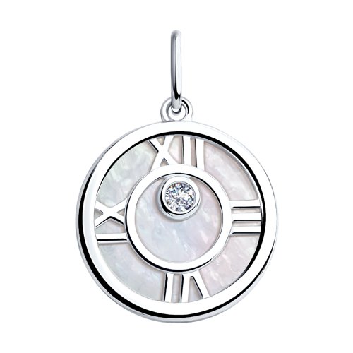 Подвеска SOKOLOV - Серебро 925, Перламутр, Фианит (арт. 94032169)