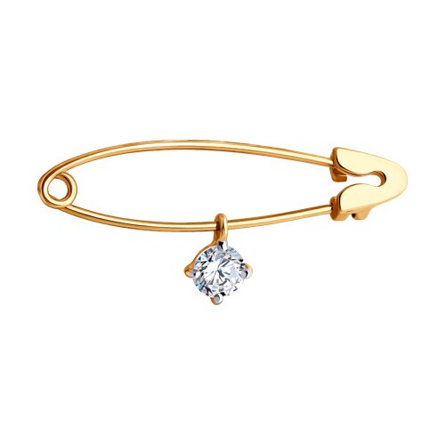 Булавка SOKOLOV - Золото 585, Фианит (арт. 040339)