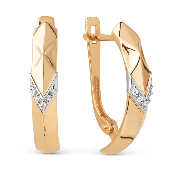 Серьги ЮФ Династия - Золото 585, Фианит (арт. 027562-1102)