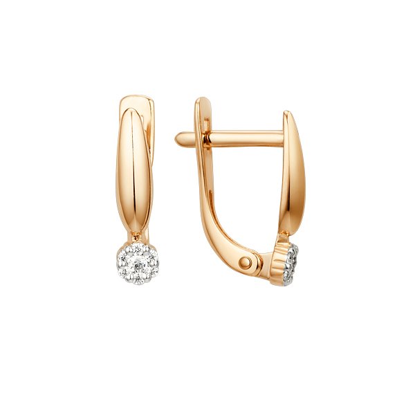 Серьги ЮФ Династия - Золото 585, Фианит (арт. 010852-1102)