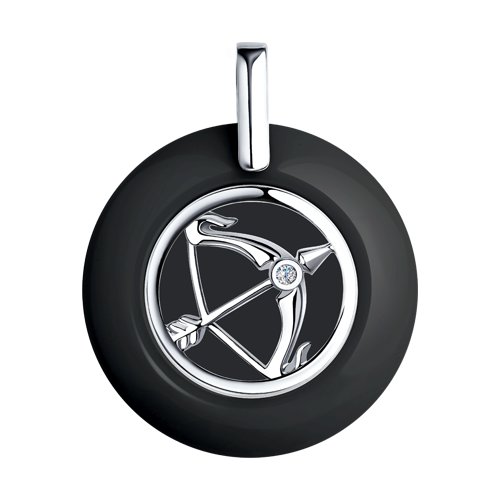 Подвеска Diamant - Серебро 925, Керамика, Фианит (арт. 94-130-01258-1)