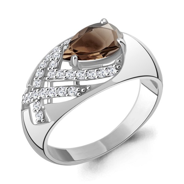 Кольцо Аквамарин - Серебро 925, Кварц, Фианит (арт. 65004801А.5)