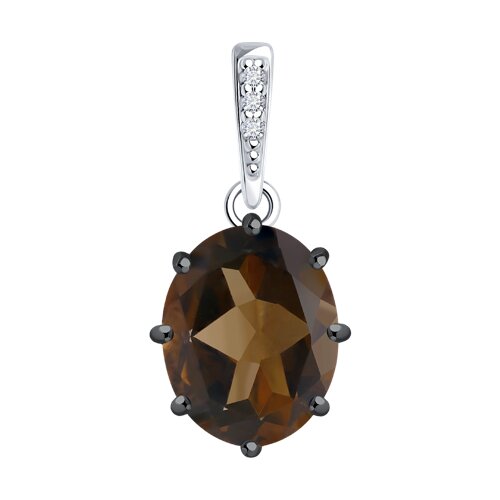 Подвеска Diamant - Серебро 925, Раухтопаз, Фианит (арт. 94-330-02054-4)