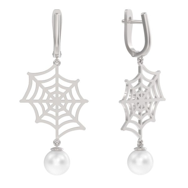 Серьги ООО "ЮК "Арина" - Серебро 925, Жемчуг имитация (арт. 1044882-01250-2S)