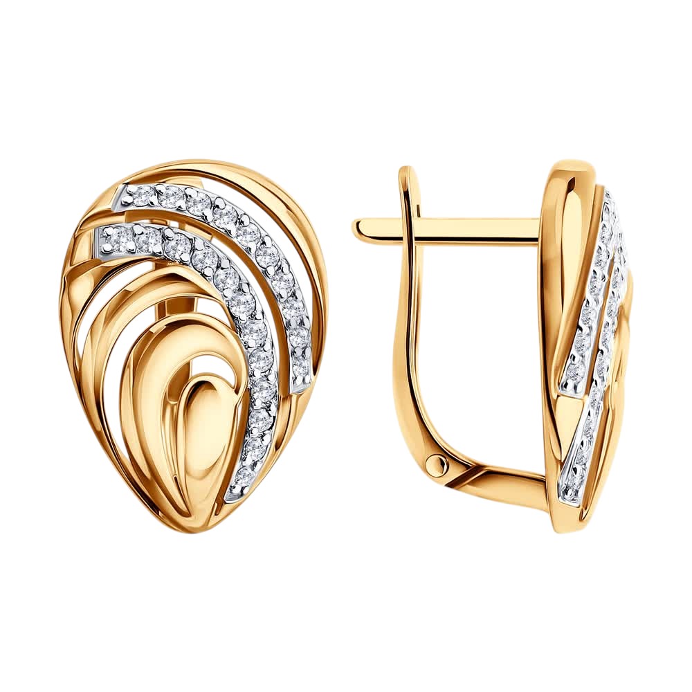 Серьги SOKOLOV - Золото 585, Фианит (арт. 0200914)