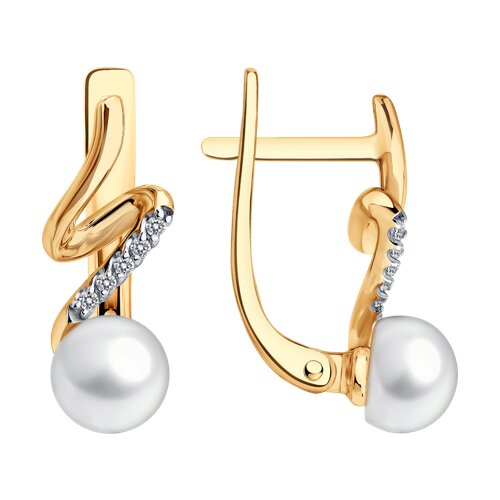 Серьги SOKOLOV - Золото 585, Жемчуг культивированный, Фианит (арт. 792498)