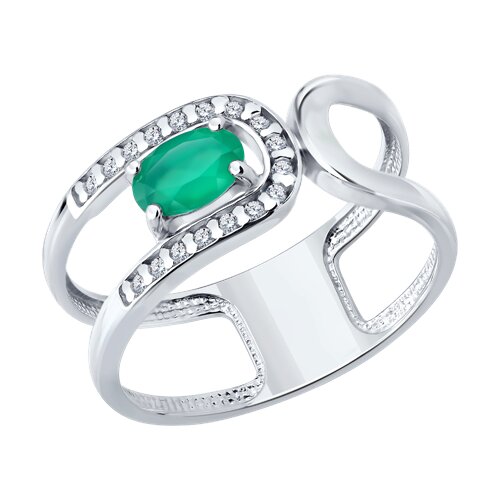 Кольцо SOKOLOV - Серебро 925, Агат, Фианит (арт. 92014837)