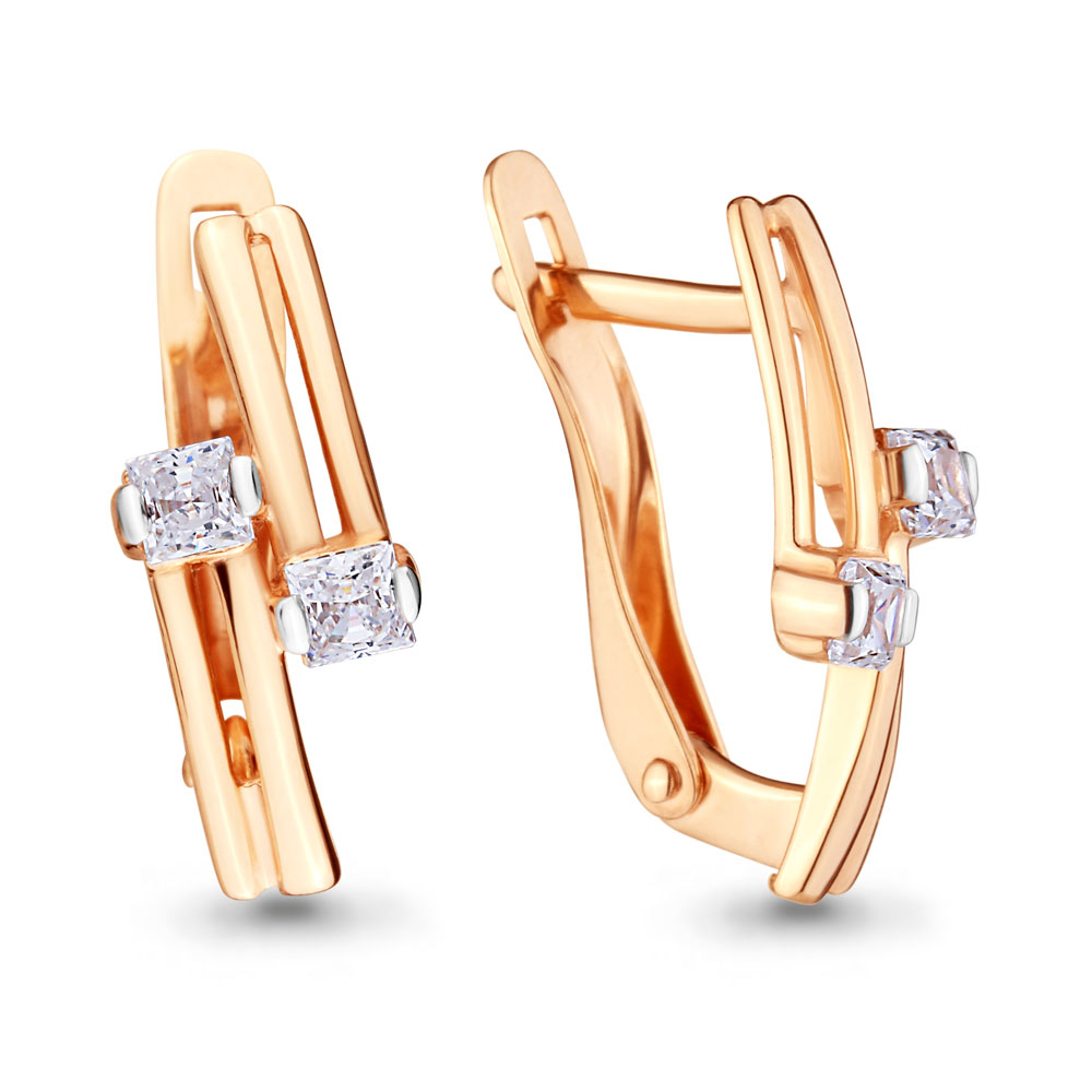 Серьги Аквамарин - Золото 585, Фианит (арт. 46402.1)