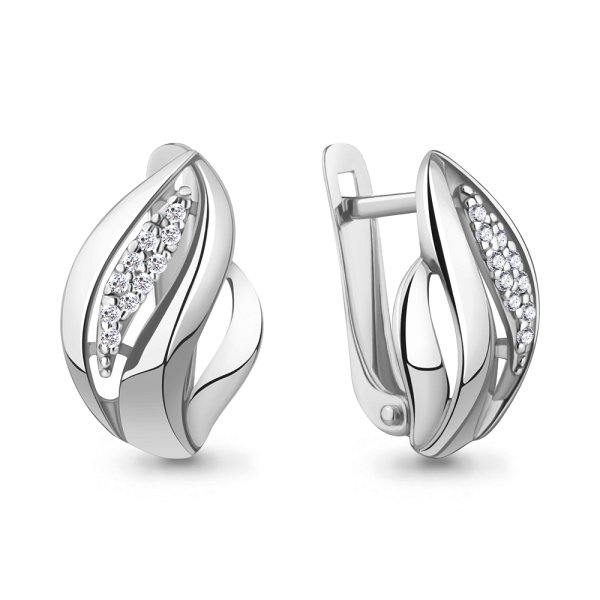 Серьги Аквамарин - Серебро 925, Фианит (арт. 42136А.5)