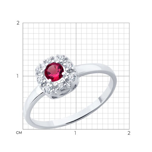 Кольцо SOKOLOV - Серебро 925, Фианит, Рубин (арт. 64010001)