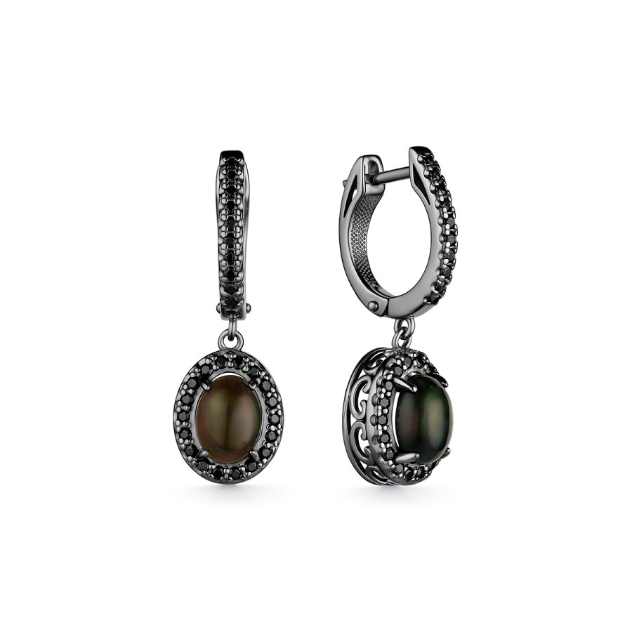 Серьги Дар - Серебро 925, Опал, Шпинель (арт. С-3785чрк11716416)