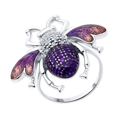 Кольцо SOKOLOV - Серебро 925, Фианит, Эмаль (арт. 94014140)