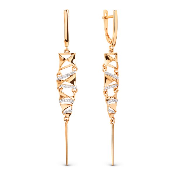 Серьги ЮФ Династия - Золото 375, Фианит (арт. 029802-5102)