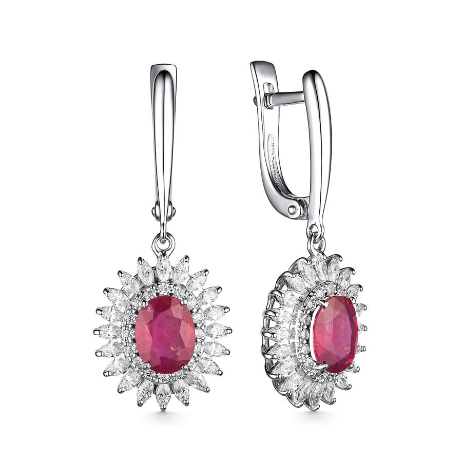Серьги Дар - Серебро 925, Рубин, Фианит (арт. С-5061рс1115200)