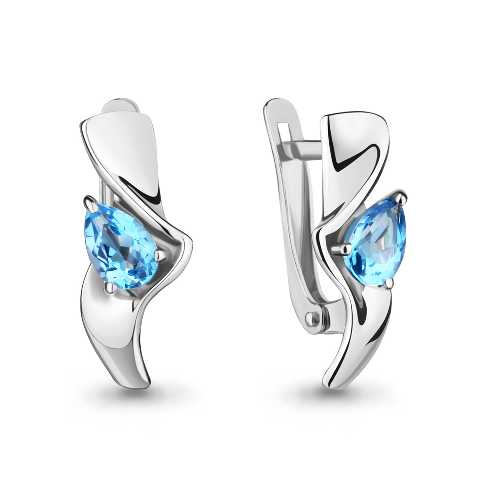 Серьги Аквамарин - Серебро 925, Топаз (арт. 4751805.5)