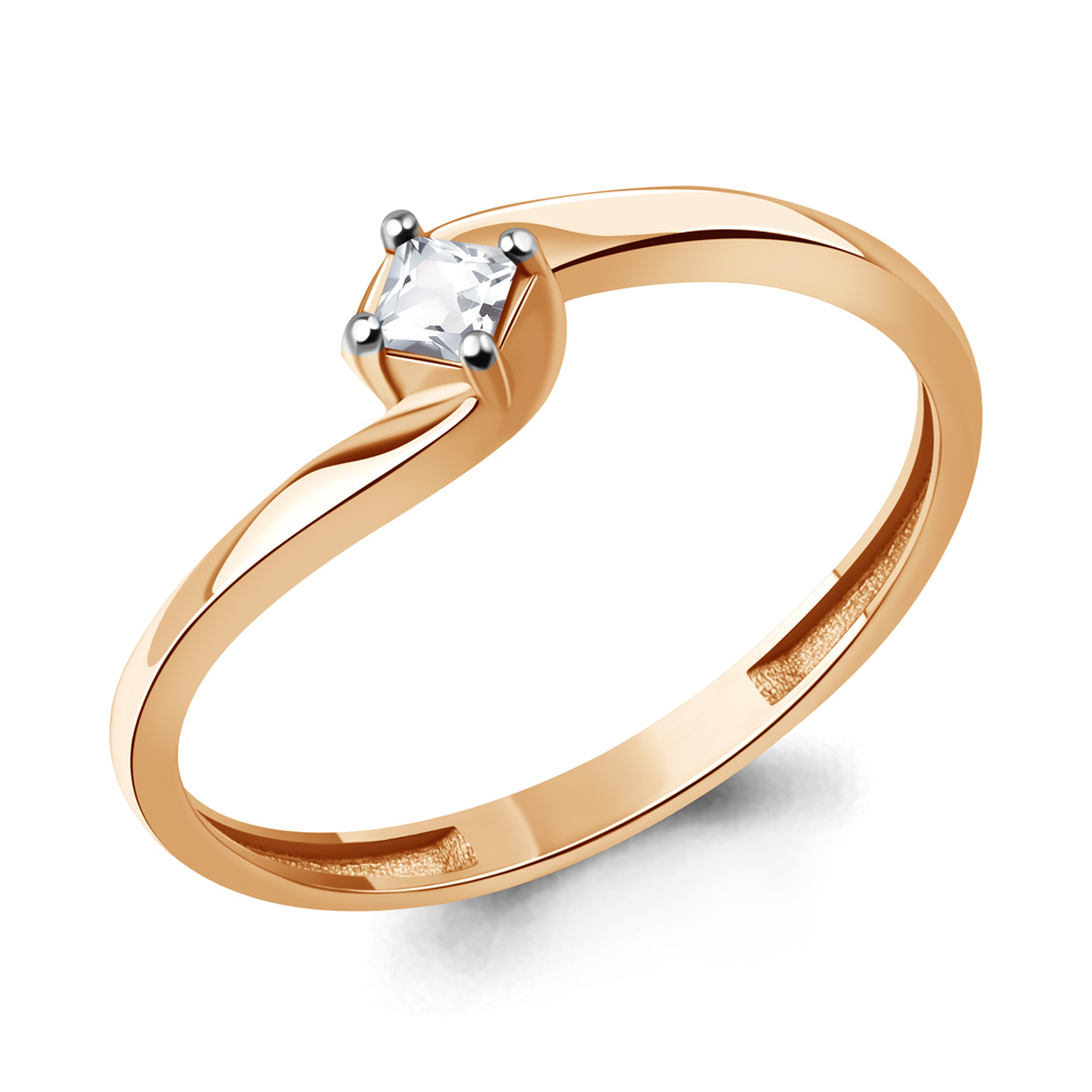 Кольцо Аквамарин - Серебро 925, Фианит (арт. 600620.6)