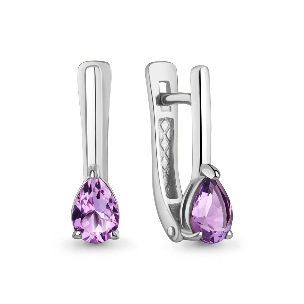 Серьги Аквамарин - Серебро 925, Аметист (арт. 45024404.5)