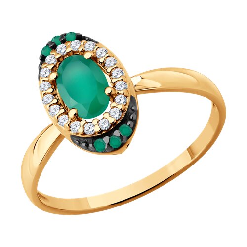 Кольцо SOKOLOV - Серебро 925, Агат, Фианит (арт. 92014901)