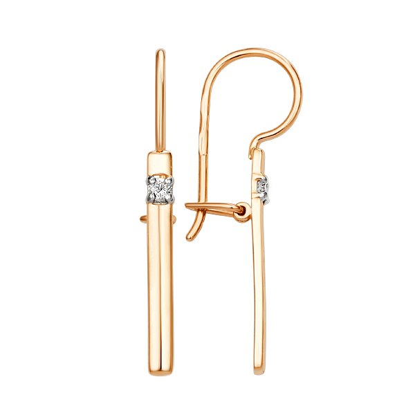 Серьги ЮФ Династия - Золото 375, Фианит (арт. 015642-5102)