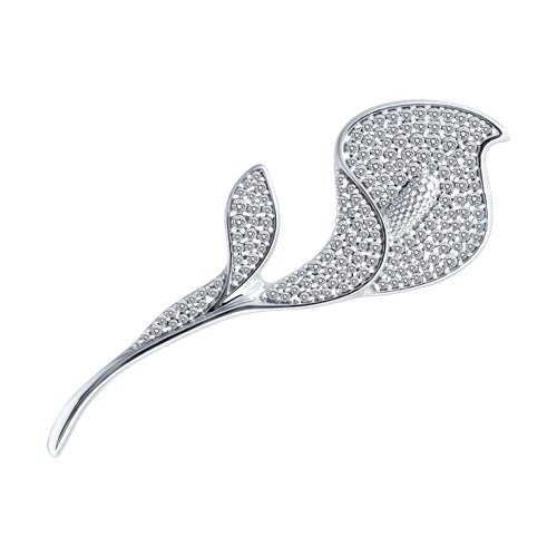 Брошь SOKOLOV - Серебро 925, Фианит (арт. 94049021)