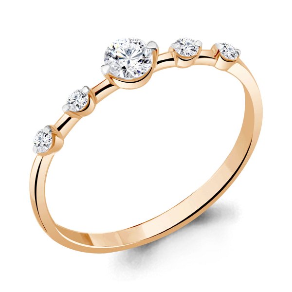 Кольцо Аквамарин - Золото 585, Фианит (арт. 67116.1)