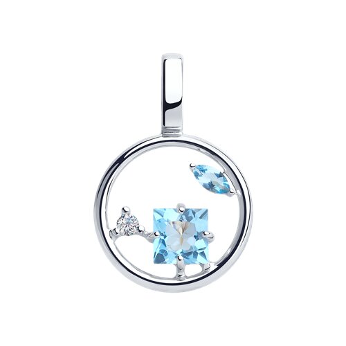 Подвеска SOKOLOV - Серебро 925, Топаз, Фианит (арт. 92030578)
