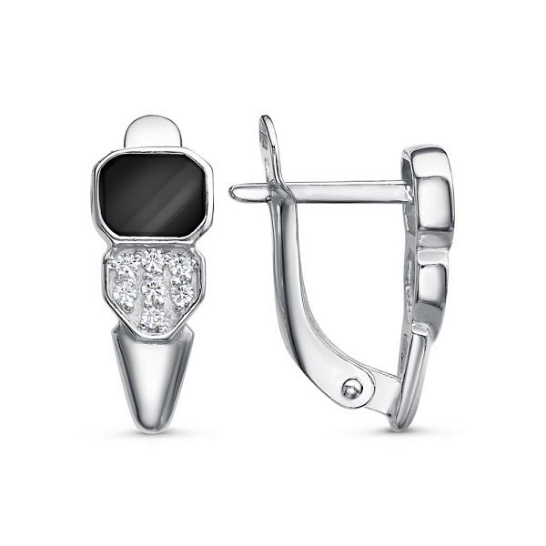 Серьги Красная пресня - Серебро 925, Фианит (арт. 33814792Д1)