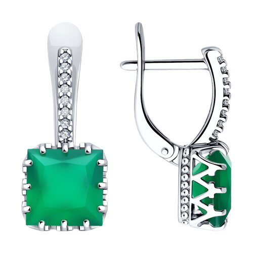 Серьги SOKOLOV - Серебро 925, Агат, Фианит (арт. 92022919)