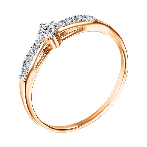 Кольцо golden glob - Золото 585, Фианит (арт. К.192004НГ18,0бцФз585)