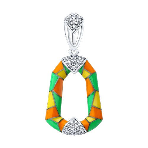 Подвеска Diamant - Серебро 925, Фианит, Эмаль (арт. 94-130-00041-1)