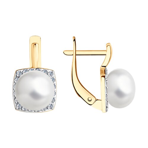 Серьги SOKOLOV - Золото 375, Жемчуг культивированный, Фианит (арт. 37792329)