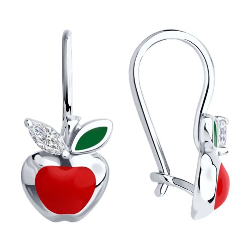 Серьги Diamant - Серебро 925, Фианит, Эмаль (арт. 94-120-02171-1)