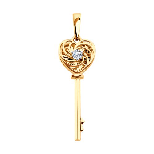 Подвеска SOKOLOV - Золото 585, Фианит (арт. 036659)